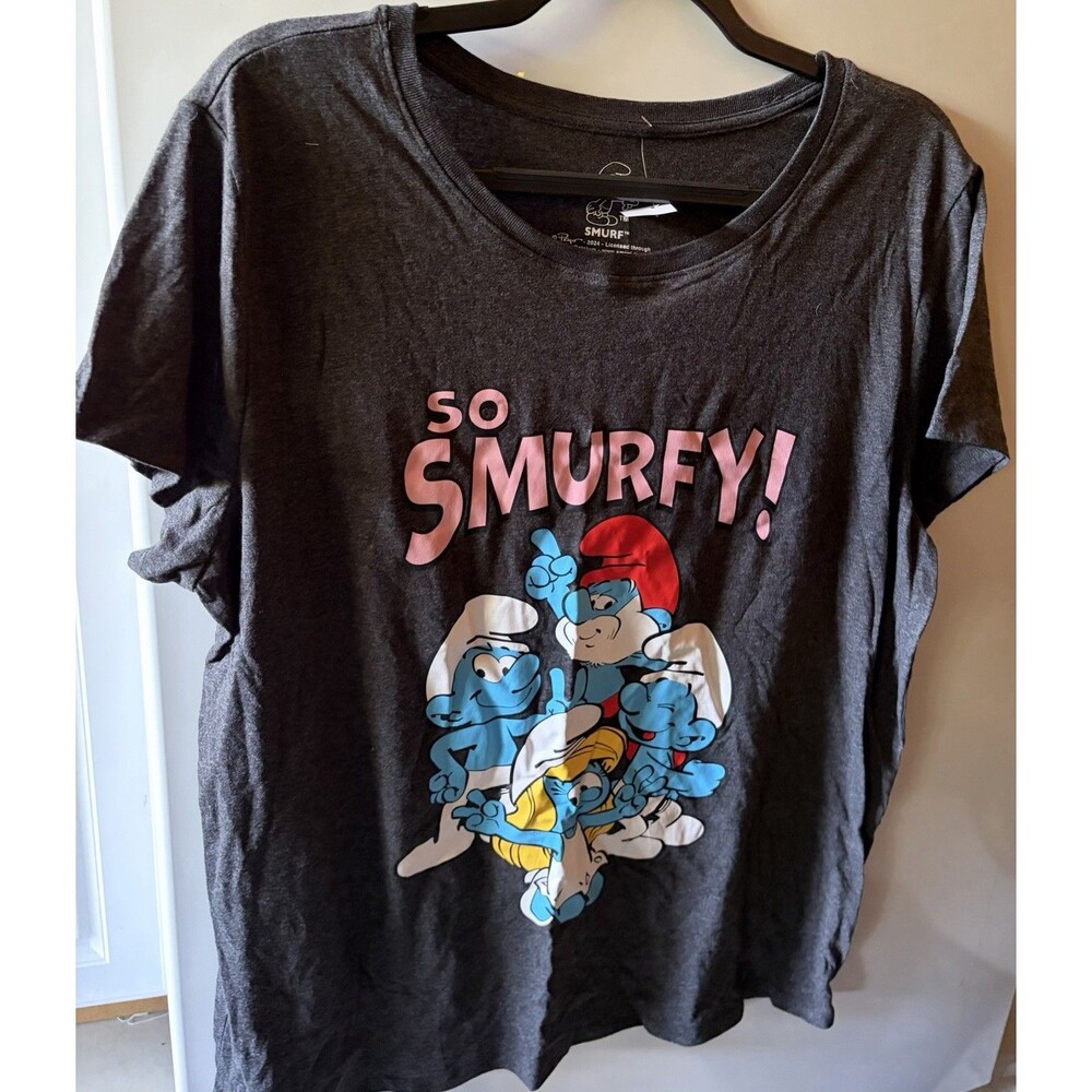 Women's Gray Smurf  T-shirt Size XL NWT